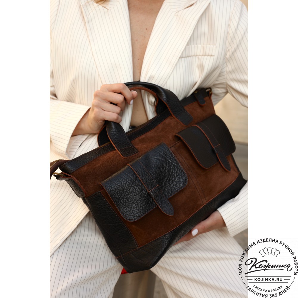 Женская кожаная сумка "Эльза" (коричневая)